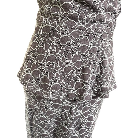 Velvet Graham & Spencer Size Medium Dress Gray Turq Sheath Peplum Stretch Fitted - Picture 7 of 9